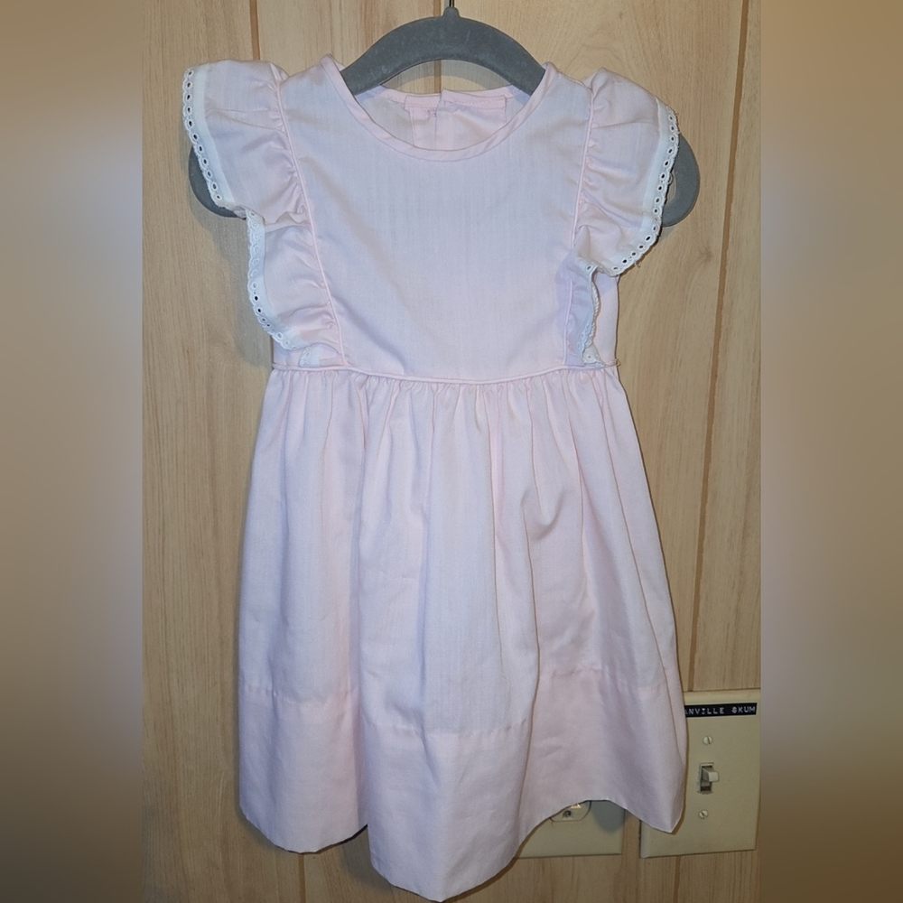 Vintage 1970s Peaches & Cream Girls Size 3T Pink Dress